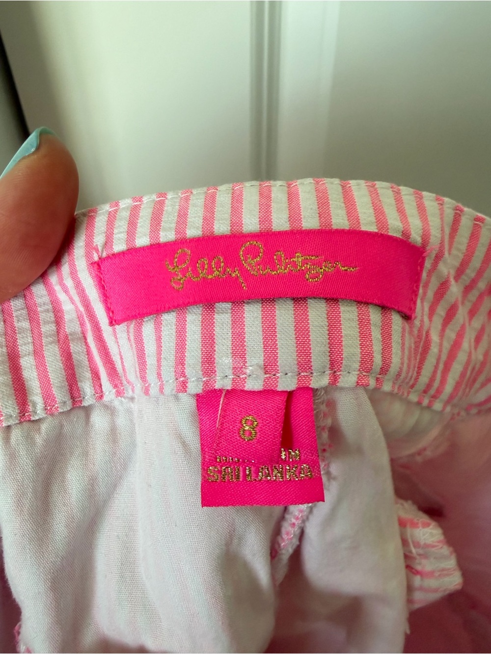 Lilly Pulitzer Kelly Short Size 8 Pink Tropics Seersucker Stripes Summer Beach - Picture 12 of 14